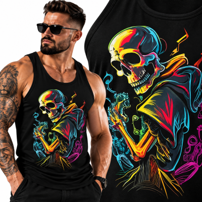 TANK TOP HORROR  SKULL ONE 5